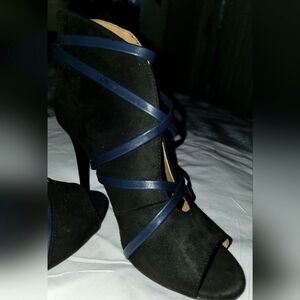 Black strappy booties